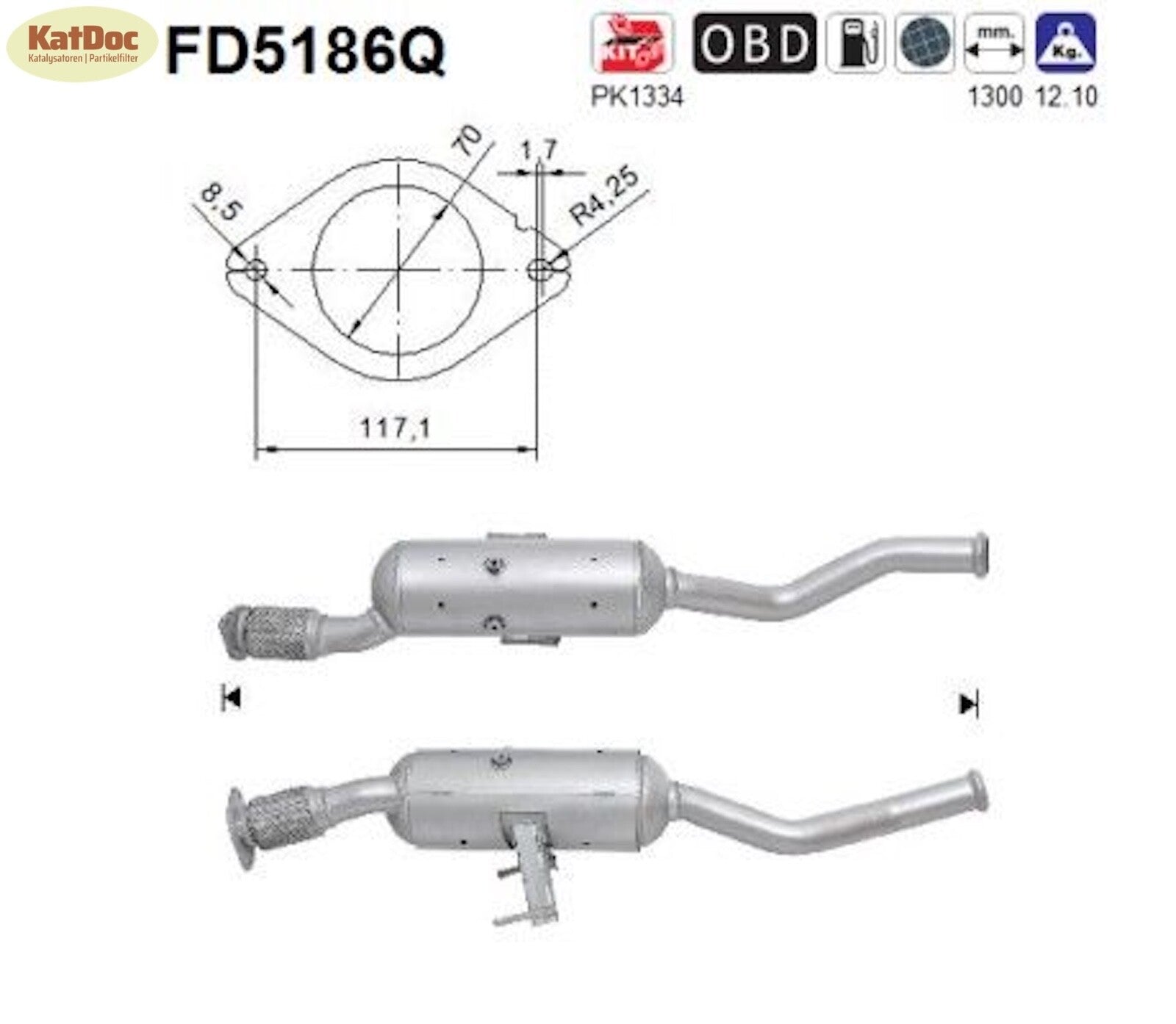 Ruß - Partikelfilter Nissan NV400,Opel Movano,Renault Master,RWD,Silizium,Euro 5 - KatDoc