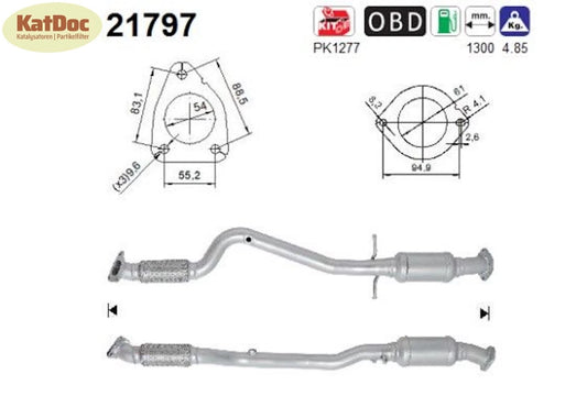 Katalysator für Opel Astra J, Zafira Tourer, 1.4, 120/140kW, Euro 5