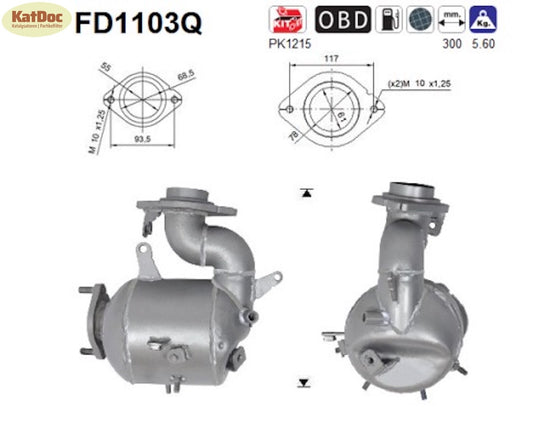 Ruß-Partikelfilter Toyota Auris/Corolla 1.4 D-4D, 66kW, Silizium, Euro 5