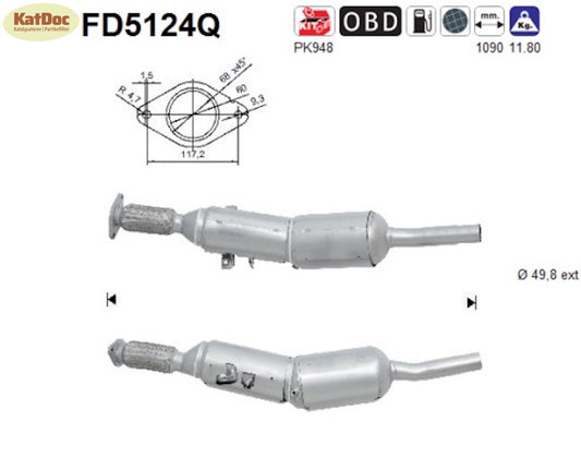 Ruß-Partikelfilter Renault Fluence/Grand Scenic/Megane/Scenic, Silizium,Euro 5