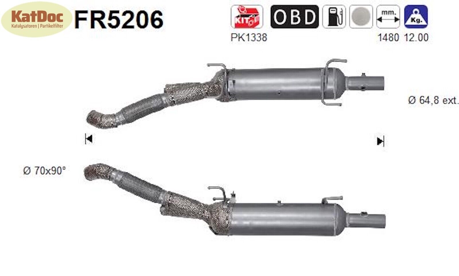 Ruß - Partikelfilter für Citroen Jumper, Peugeot Boxer, 2.0 BlueHDi, Euro 6 - KatDoc