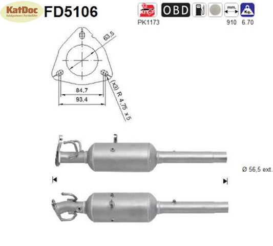 Ruß-Partikelfilter Citroen Jumper 2,Peugeot Boxer,2.2 HDi,81/96/110kW, Euro 5