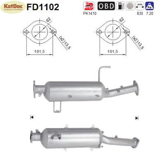 Ruß-Partikelfilter Mitsubishi Pajero 4, 3.2,DI-D/TD,118/125/140/147kW, Euro 5