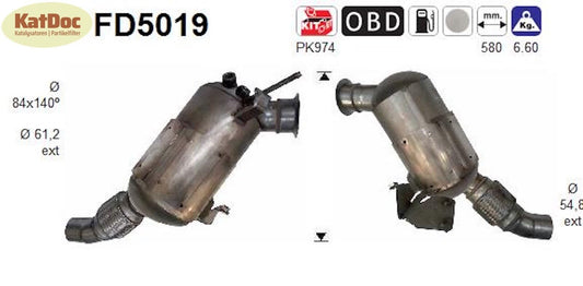 Ruß - Partikelfilter für BMW 1er, 118/120d, 90/120kW, Euro 4 - KatDoc