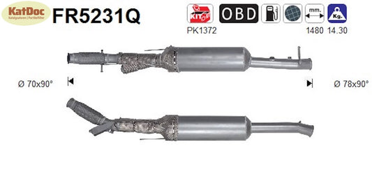 Ruß-Partikelfilter Citroen C4/Picasso,Peugeot 308,2.0,BlueHDi,Silizium, Euro 6