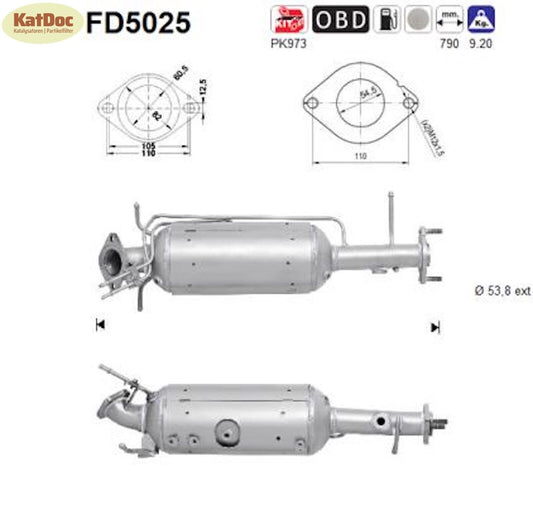 Ruß - Partikelfilter für Mazda 3, 2.0 MZR - CD, 105kW, Euro 4 - KatDoc