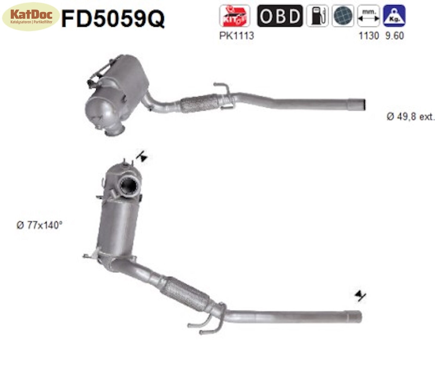 Ruß-Partikelfilter Audi A1, Seat Ibiza, Skoda Fabia, VW Polo, Silizium, Euro 5