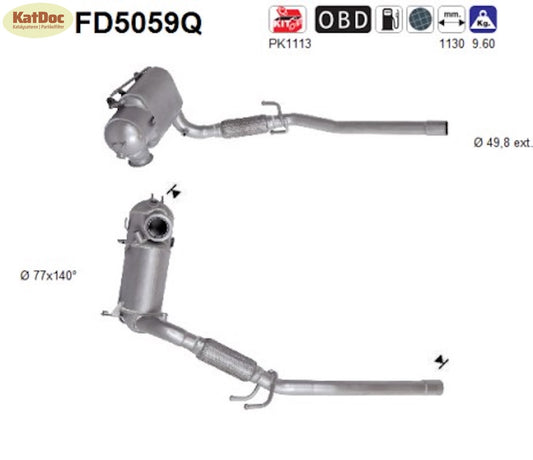 Ruß-Partikelfilter Audi A1, Seat Ibiza, Skoda Fabia, VW Polo, Silizium, Euro 5