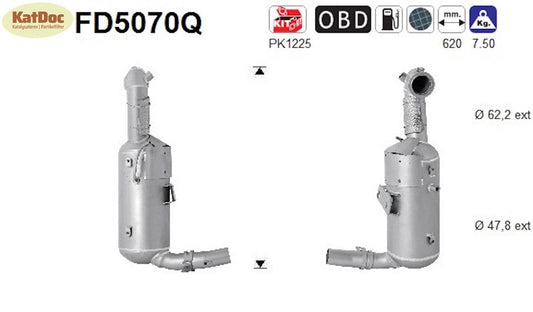 Ruß - Partikelfilter für Opel Corsa D/Meriva B, 1.3 CDTi,55/70kW,Silizium,Euro 5 - KatDoc