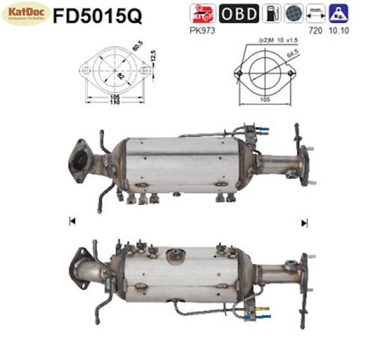 Ruß - Partikelfilter für Mazda 5, 2.0 CD, 81/105kW, Silizium, Euro 4 - KatDoc