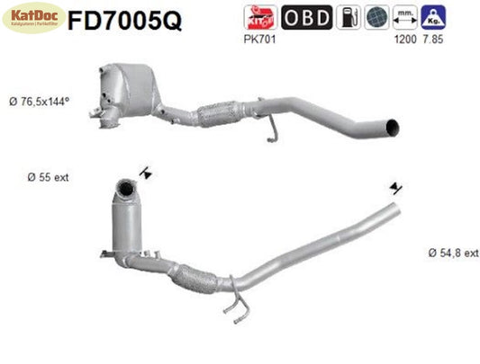 Ruß-Partikelfilter Audi, Seat, Skoda, VW,1.9/2.0TDI, Silizium, Euro 4