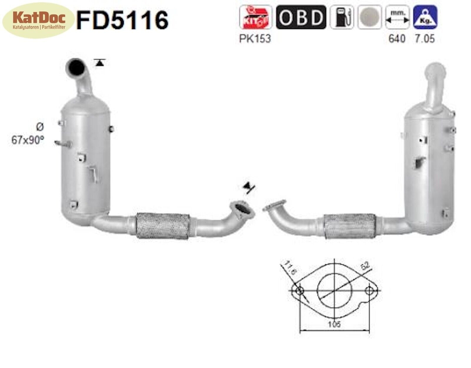 Ruß - Partikelfilter Ford C - Max/Focus/Grand C - Max/Mondeo/Tourneo/Transit, Euro 5 - KatDoc