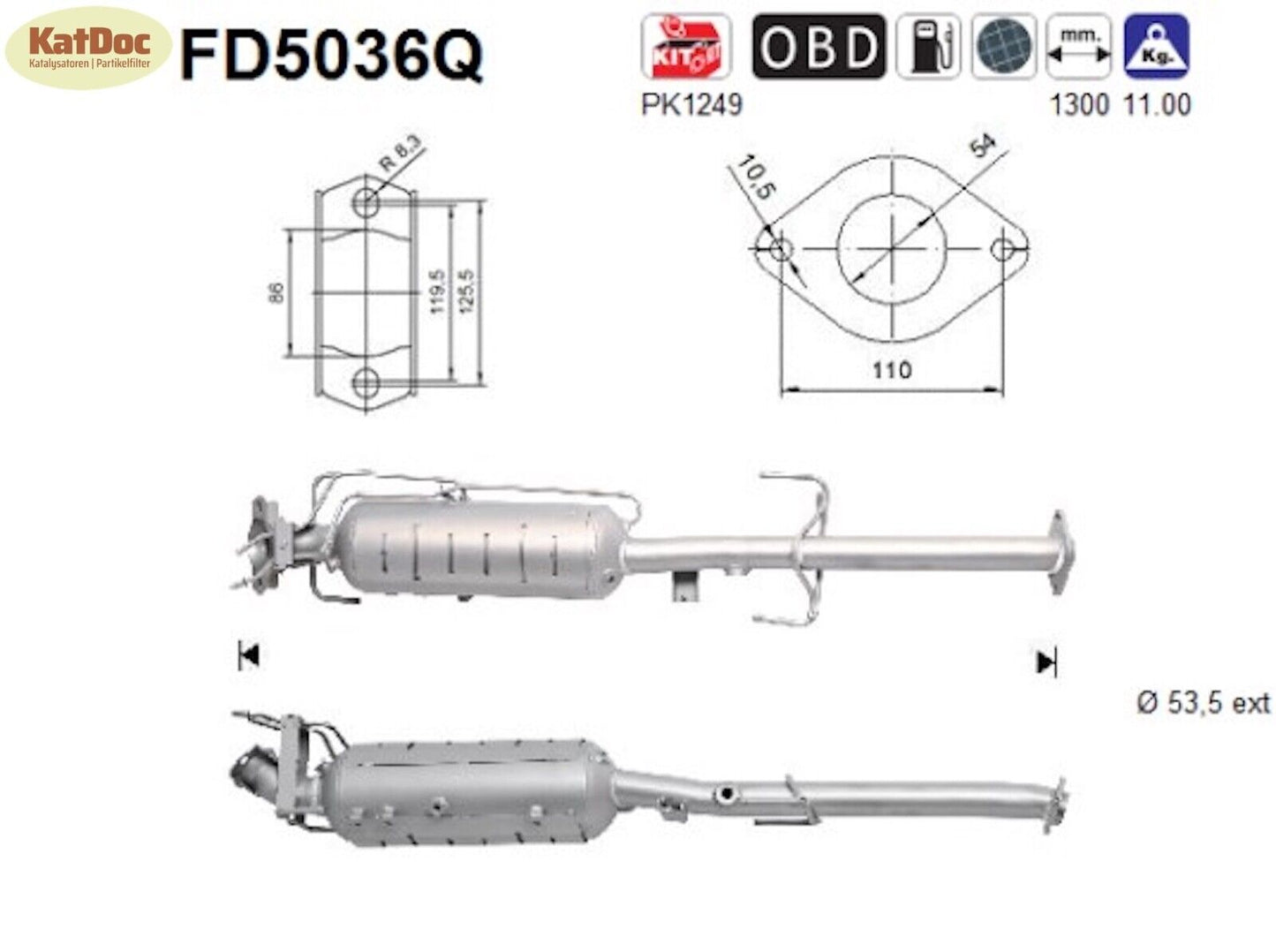 Ruß - Partikelfilter für Mazda 6, 2.0/2.2 MZR - CD, Silizium, Euro 4 - KatDoc
