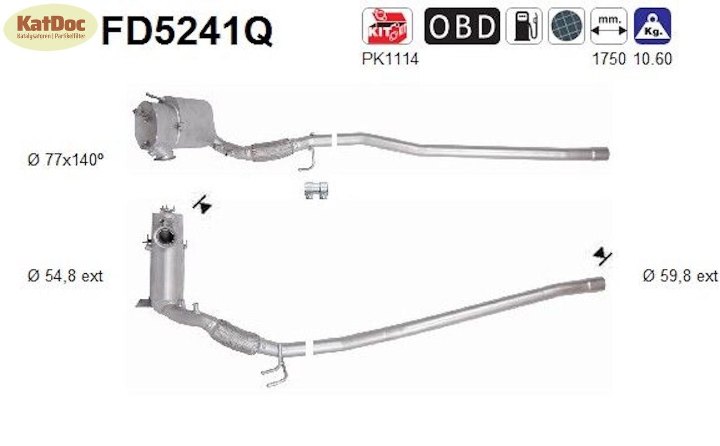Ruß - Partikelfilter Audi A3,Seat Altea XL,Skoda Superb/Yeti, Silizium, Euro 5 - KatDoc