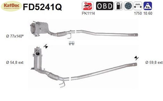 Ruß-Partikelfilter Audi A3,Seat Altea XL,Skoda Superb/Yeti, Silizium, Euro 5