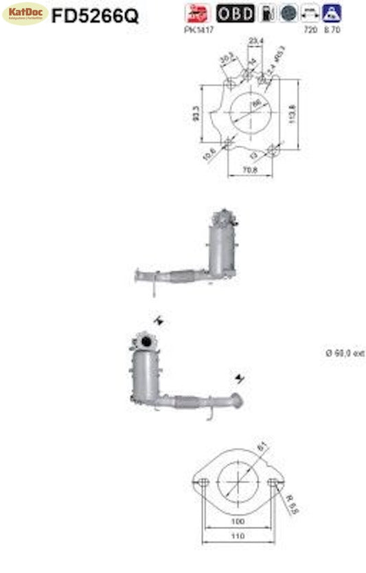Ruß-Partikelfilter Mazda3/6/CX-5/Van SKYACTIV-D,2.2D,110/129kW,Silizium,Euro 6