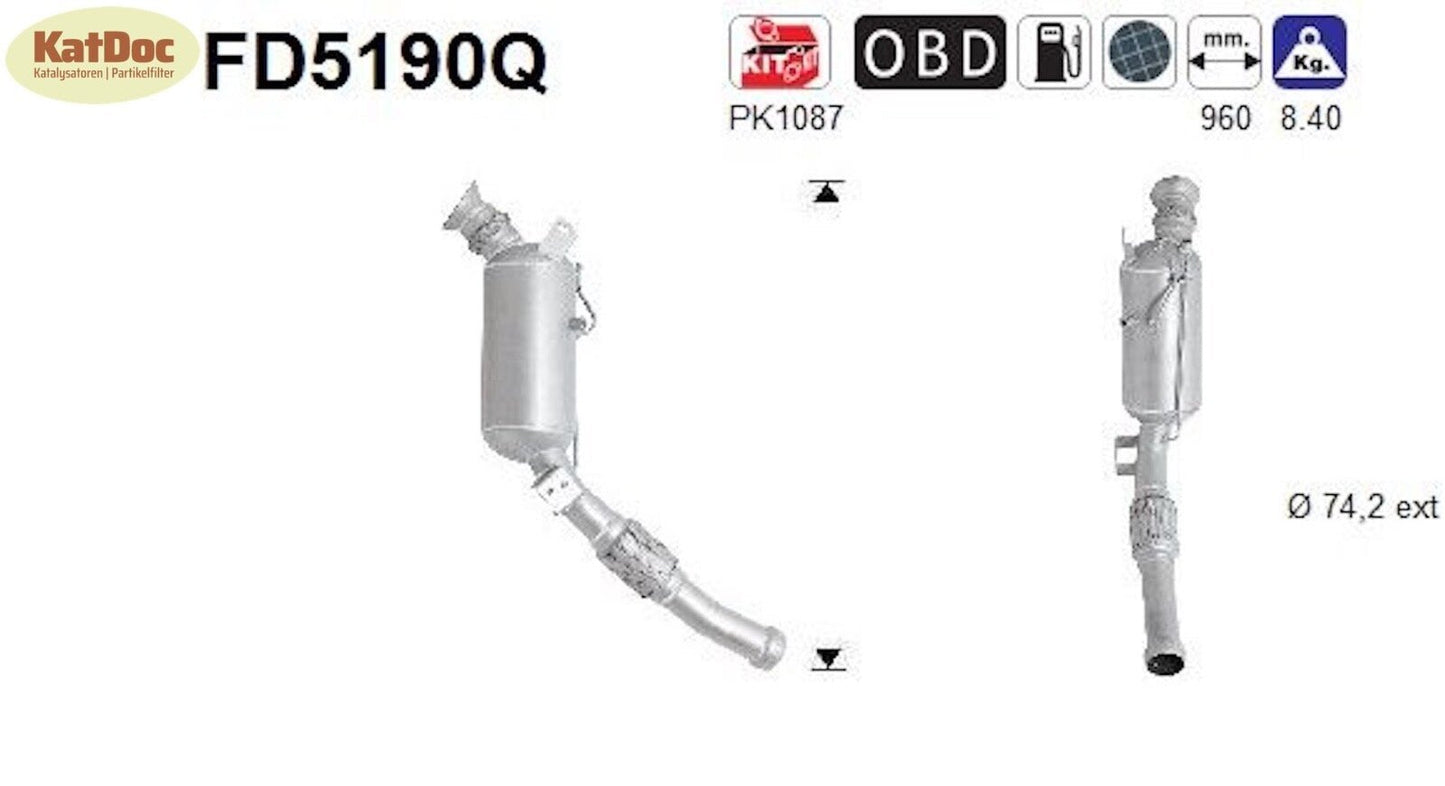 Ruß - Partikelfilter Mercedes Marco Polo/V - Klasse/Vito, 2.2, Silizium, Euro 5 - KatDoc