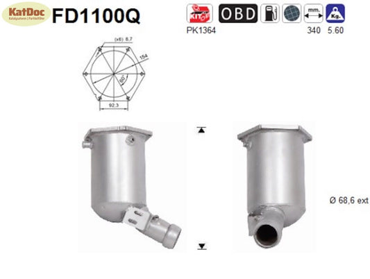 Ruß-Partikelfilter für Mercedes C-Klasse/CLC/CLK, 2.1, Silizium, Euro 4