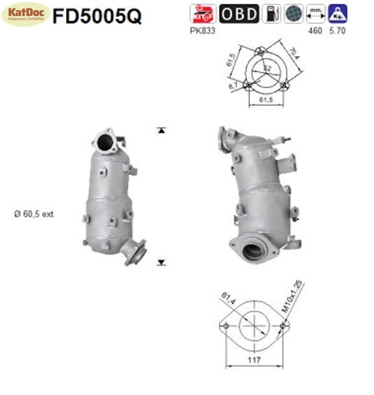 Ruß-Partikelfilter für Toyota Auris / Avensis / Corolla, Silizium, Euro 4