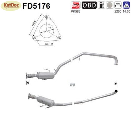 Ruß - Partikelfilter für Chrysler Grand Voyager, Lancia Voyager, 2.8, Euro 5 - KatDoc