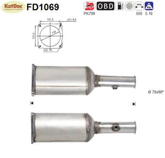 Ruß-Partikelfilter Citroen C5, Peugeot 407, 2.0, HDi, 100/103kW, Euro 5