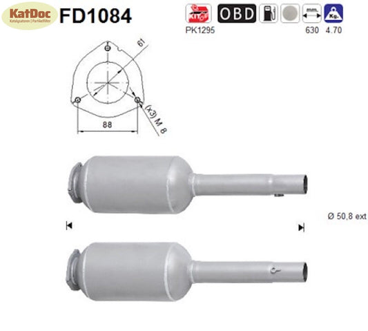 Ruß-Partikelfilter für Alfa Romeo MiTo, Fiat Grande Punto, 1.3, Euro 4