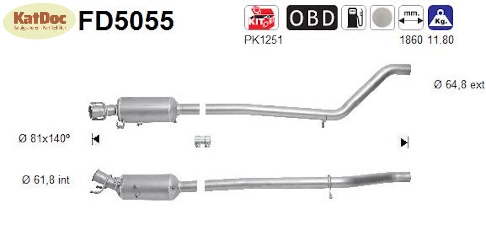 Ruß - Partikelfilter für Mercedes A - Klasse/B - Klasse, 1,8/2.2, CDI, Euro 5 - KatDoc