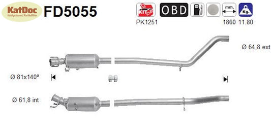 Ruß - Partikelfilter für Mercedes A - Klasse/B - Klasse, 1,8/2.2, CDI, Euro 5 - KatDoc