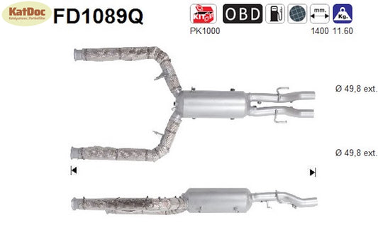 Ruß-Partikelfilter für Jaguar XF, 3.0 D, 155/177/202kW, Silizium, Euro 5
